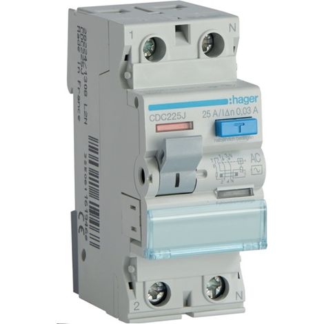 Disjoncteur différentiel 25A 30mA – Protection contre les chocs électriques – Réaction instantanée – Conception robuste pour installations électriques