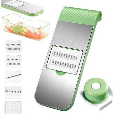 Multifunctional vegetable mandoline, professional vegetable slicer with 5 blade settings, ideal for carrots, cucumbers and onions. (1/5)