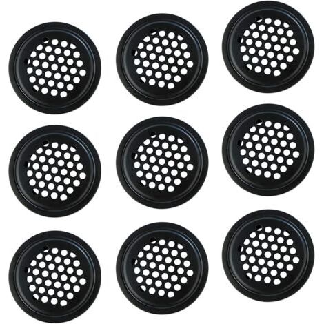 Grille de ventilation noire en acier inoxydable, 10 pièces, 29 mm, pour ventilation et dissipation de chaleur (1/4)