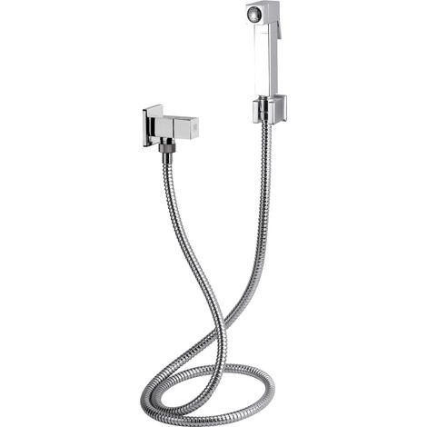 Set doccetta bidet relax sq con doccia quadrata, flessibile, rubinetto e supporto lux (1/2)