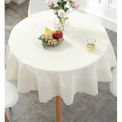 Nappe Ronde Toile Ciree Impermeable Resistant a l'huile 137x137cm (1/5)