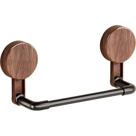 Porte-serviettes à ventouse 30 cm, sans perç 30 cm, sans perçage, pour carrelage et verre - Support de salle de bain en ABS noir mat (30 cm) (1/5)