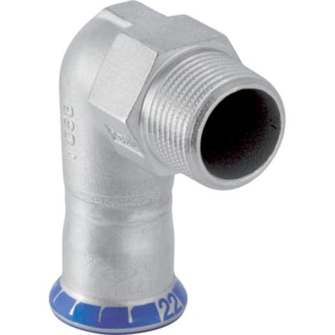 Geberit Mapress acero inoxidable Codo de transición 90° con rosca macho (sin LABS), DN 25, 83836