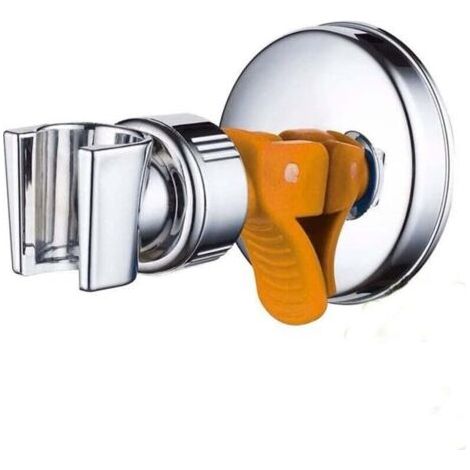Support de Douche à Rotation 360°Ventouse Support,Support de Pomme de Douche Rréglable Amovible Mural de Douche Ventouse Support de Tête de Douche Réutilisable sans Perceuse étanche (1/4)