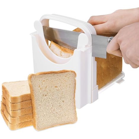 1 Trancheuse à pain, pliable, 3 épaisseurs réglables, guide 17,5 cm, antidérapant, pour cuisine voyage plein air (1/5)