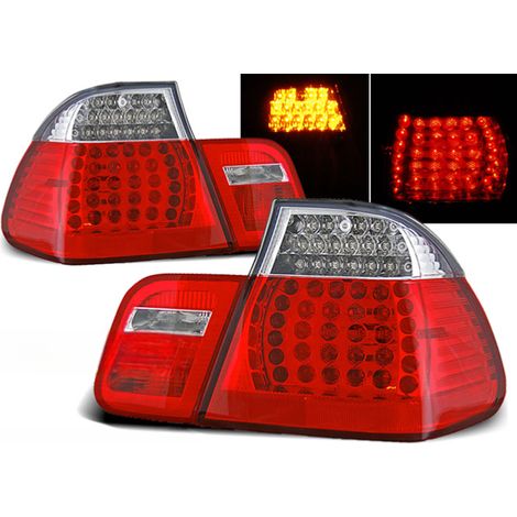 Paire de feux arriere BMW serie 3 E46 berline de 09/2001 a 03/2005 LED rouge et blanc (1/2)