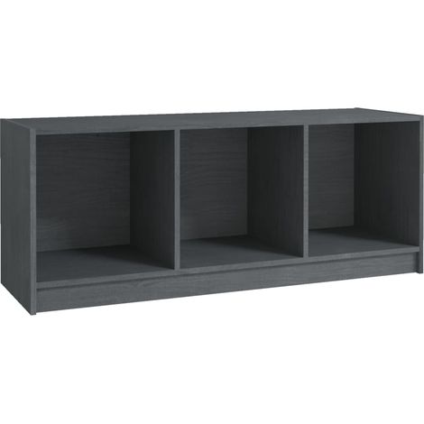 Mueble TV multimedia estantería para televisión buffet para televisión comedor salón dormitorio 104 x 33 x 41 cm madera maciza de pino gris 020025653