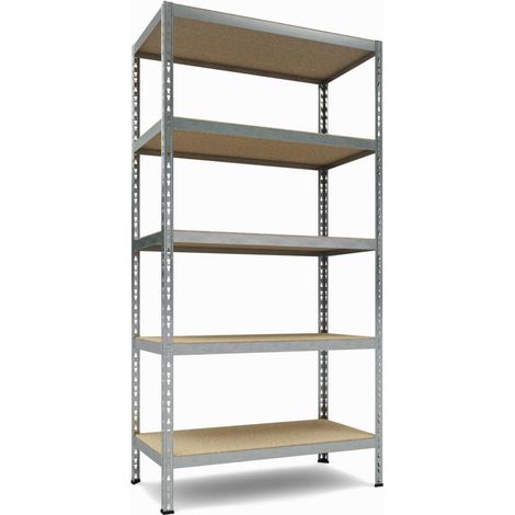 SCHWERLASTSTECKREGAL VERZINKT 180x90x40 CM FÜNF HOLZBODEN 175 KG TRAGKRAFT PRO BODEN