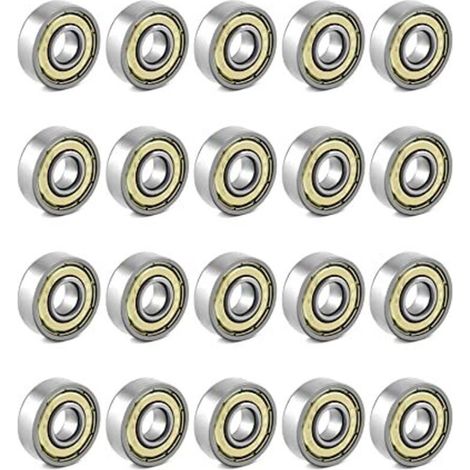 20 pieces 608zz ball bearings, for skateboards, scooters, inline skates, 8 mm x 22 mm x 7 mm (1/5)