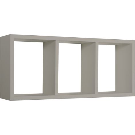 Rechteckiger wandregal mit 3 fächern mod. Tristano farbe taupe (1/4)