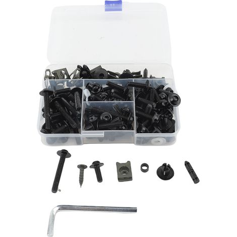 Kit boulons carénage moto aluminium – Vis pare-brise fixation assortiment universel sport dirt bike, carrosserie (1/5)