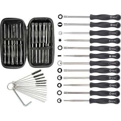 Kit di attrezzi per la regolazione del carburatore e custodia per piccoli motori a 2 tempi per motoseghe Poulan, Husqvarna, STIHL ed Echo. (1/4)
