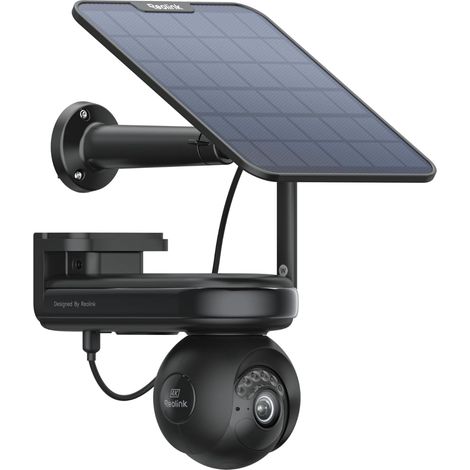 4K PT Camera Surveillance WiFi Exterieure sans Fil, 360° Suivi Auto, Autonomie de 500J, Pré-Enregistrement, Détection Intelligente, ColorX Vision Nocturne, PT Ultra+Panneau Solaire Noir (1/5)