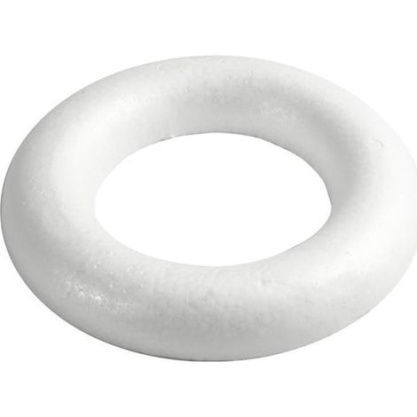 Anneau décoratif - 25 cm - Polystyrène - Blanc - Intérieur