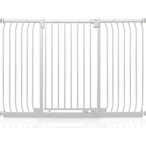 Safetots Extra Tall Elite Safety Gate, 152cm - 161cm, Matt White, Extra Tall 96.8cm in Height, Pressure Fit Stair Gate