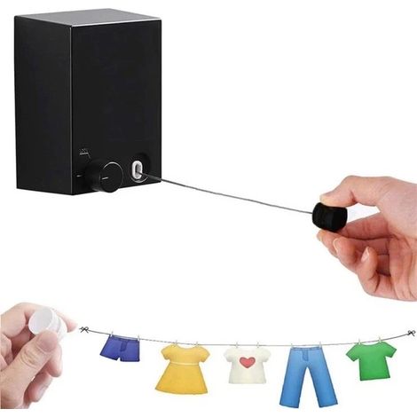 Tendedero retráctil para interiores - Tendedero retráctil oculto para balcón - No requiere perforaciones - No se comba - Alta resistencia (1/5)