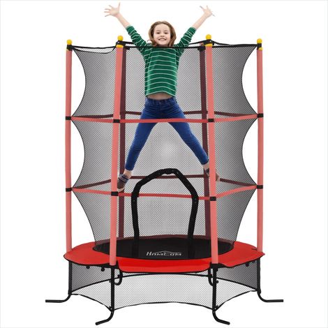 Trampoline enfant Ø163 cm filet sécurité 6 poteaux rembourrés (1/5)