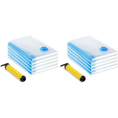 Sac de Rangement Sous Vide Aspirateur, Lot de 10 (60 x 80 cm), Sac Vêtement Réutilisable, Housse de Rangement Sous Vide Couettes avec Pompe Manuelle (1/5)