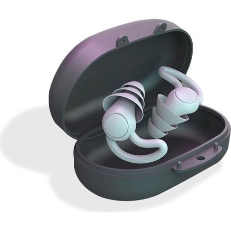 RHG Bouchons d'oreilles professionnels antibruit, adaptés à la protection du conduit auditif, aux musiciens, aux fêtes, aux batteurs, une paire de gris