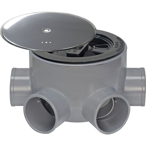 Bote Sifonico PVC T 85 BA 110 50-40 Altura 75 mm. Con Tapa Aireación