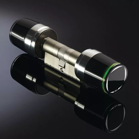 Cylindre Libra - Iseo - Cylindre double inox / noir - 30 x 30 mm