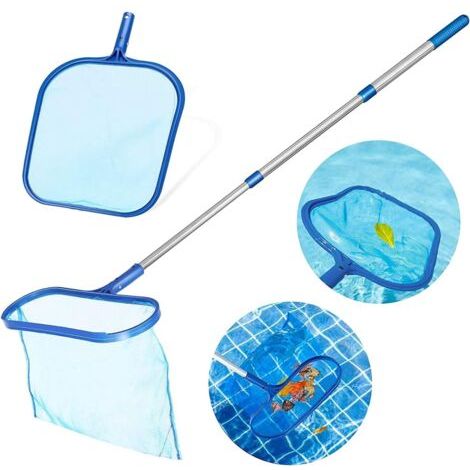 jardin piscine Kit épuisette de Fond pour Piscine avec Manche Télescopique en Aluminium, Épuisette Piscine Filet de Écumoire pour Piscine