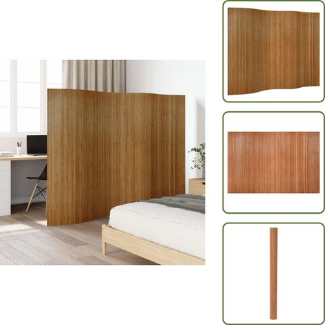 The Living Store Paravent Braun 165x250 cm Bambus - Bambus Raumteiler - Naturholz Raumtrenner - Paravent - Wohnraumgestaltung - Zimmerabtrennung