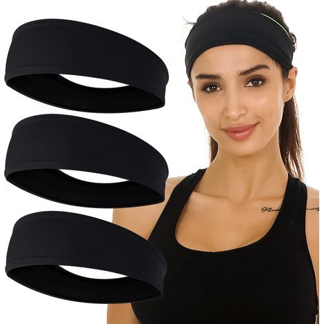 Damenstirnband, Damen-Yogastirnband, Set mit 3 schweißabsorbierenden Stirnbändern, kühlendes Stirnband zum Laufen und für Fitness, elastisch und rutschfest. (1/5)
