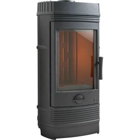 Invicta – Poêle à bois 100 % fonte 12 kW – Rendement 75 % – Longueur bûches 45 cm – Flamme verte 5 étoiles – Fabriqué en France