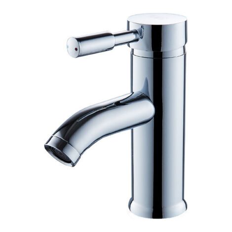 Robinet de salle de bain, robinet de lavabo blanc, robinet de haute qualité, robinet de salle de bain, résistant à l'usure, robinet chaud et froid, acier inoxydable, argent (1/4)