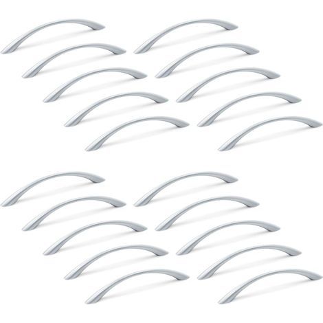 Möbelgriff, 128 mm Mittendurchmesser, Zamak, Metallicgrau, 20er-Set (1/5)