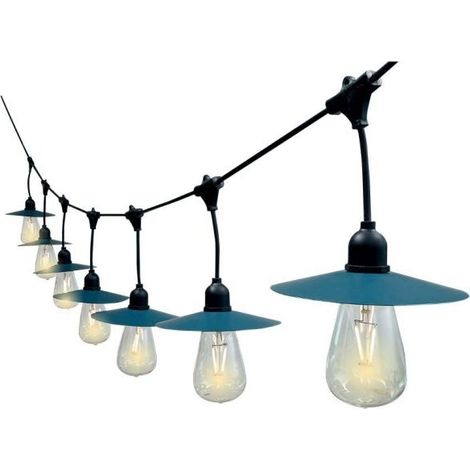 V-TAC Catenaria 15.6m 15 lampadine LED ST64 a Filamento, Pannello Nero Bianco Caldo IP44 (1/5)