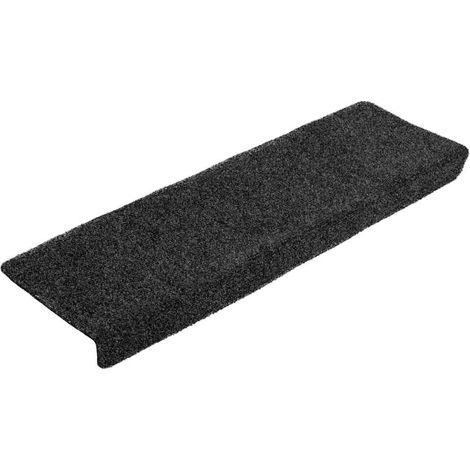 vidaXL Stair Mats Self-adhesive 10 pcs 65x21x4 cm Dark Grey Rectangular Edge