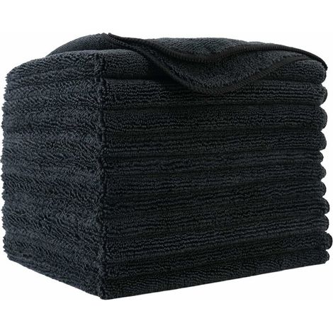 Paños de limpieza de microfibra ZVD-12 - Calidad prémium - Negro - 30 x 30 cm (1/3)