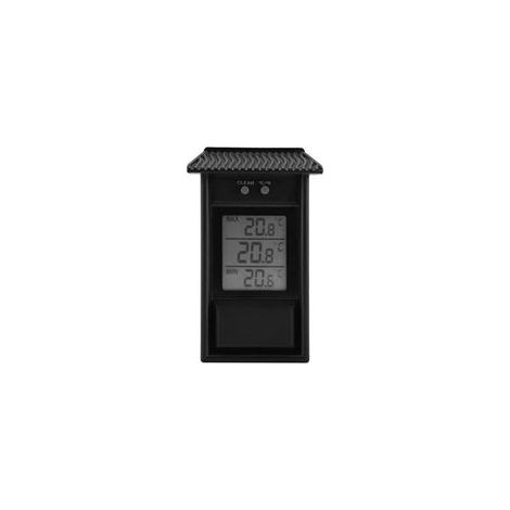 Noir Thermomètre numérique pour extérieur intérieur, thermomètre Exterieur Mural sans Fil étanche, 20 à +50°C