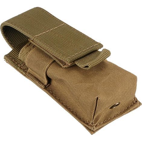 Universelle, wasserdichte Nylon-Tasche für Taschenlampen mit Akku für Camping und Wandern – Khaki (Braun), 14 x 5,5 x 4 cm (1/5)
