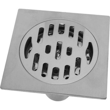 Kit de drain de douche carré de 4,3 pouces, en acier inoxydable, anti-obstruction, drain de sol inodore pour tuyaux de 50 mm et 75 mm, salle de bain, buanderie. (1/5)