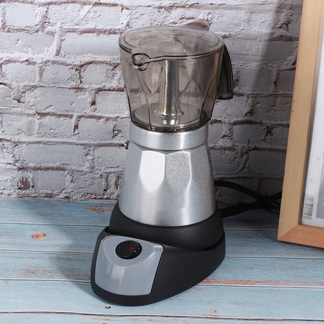 Cafetière électrique octogonale en aluminium, pour 3 à 6 personnes, prise européenne 220 V, couleur argent. (1/5)