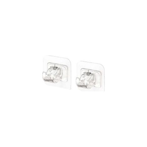 Soporte para barra de cortina, ganchos autoadhesivos para barra de cortina, soporte transparente de 4 piezas, soporte para ganchos de cortina para cocina y baño - Crezuo (1/4)