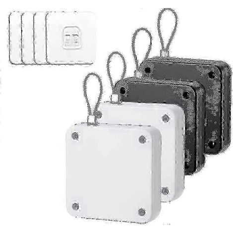 Ensemble de 4 ferme-portes automatiques pour portes coulissantes – installation facile et sans perçage, convient également aux fenêtres transparentes, force de traction élevée de 1000 g (1/5)