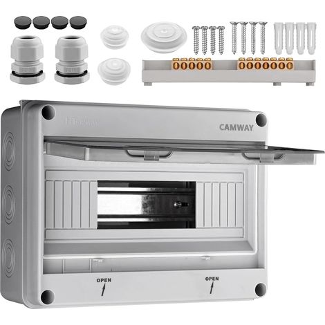 Boîtier Électrique Extérieur 12 Modules IP65 Étanche Coffret de Distribution pour Disjoncteurs et Modules Électriques Installation Murale Facile pour (Jardin, Garage, Maison) (1/5)