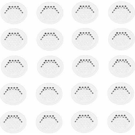 – Grille aération VMC 20 pièces – Grille ronde en inox blanc 35mm – Pour cuisine et meubles – Diamètre extérieur 42mm – Hauteur 10mm (1/5)
