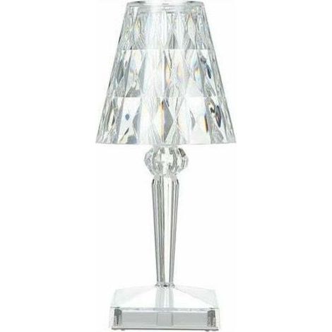 Diamond Crystal Table Lamp, Bedside Night Light for Bedroom Atmosphere, Adjustable Temperature/Brightness, No Battery Required, USB Charging - No battery, USB type (1/4)
