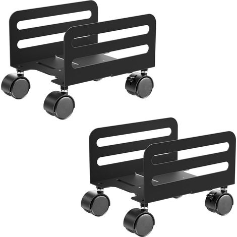 Höhenverstellbare mobile Halterung für Computer-Hosts, Desktop-Host-Rack und Gehäuse-Rack, Stahl-Hauptrahmen (schwarz), 2 Stück (1/5)