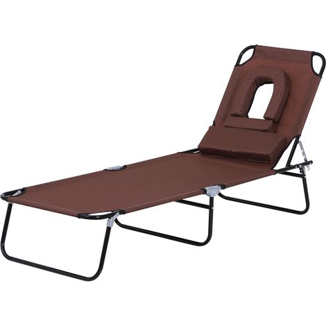 Transat inclinable pliable JOSE marron (1/5)