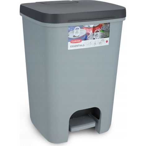 Curver Essentials cubo de basura gris claro 20 L diseño elegante (1/5)