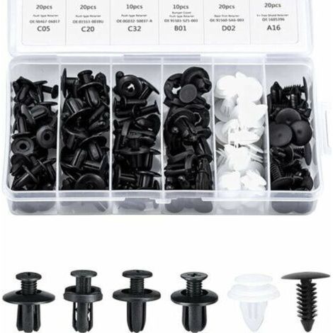 Clips Garniture Intérieure Rivet Clips Plastique Rivet Plastique Fixation Protection Clip Panneau Porte Boucle Boîte 100 Pièces 6 Types Boucle Fixation Automobile Différente Boucle Voiture Générale (1/5)