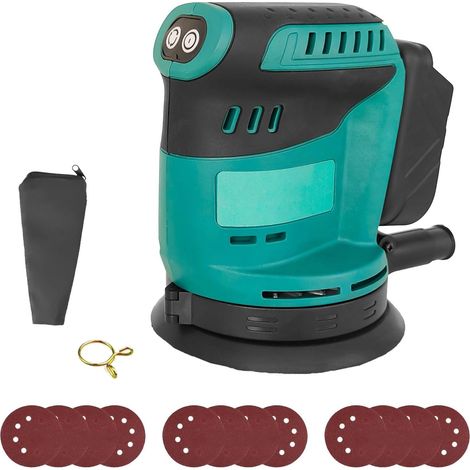 Ponceuse Excentrique 160W Professionnelle, 12 Disques Abrasifs et Sac à Poussière, 125mm Ponceuse orbitale, Vitesse Réglable 8000-12800 tr/min pour le Ponçage Bois et Finitions (1/5)