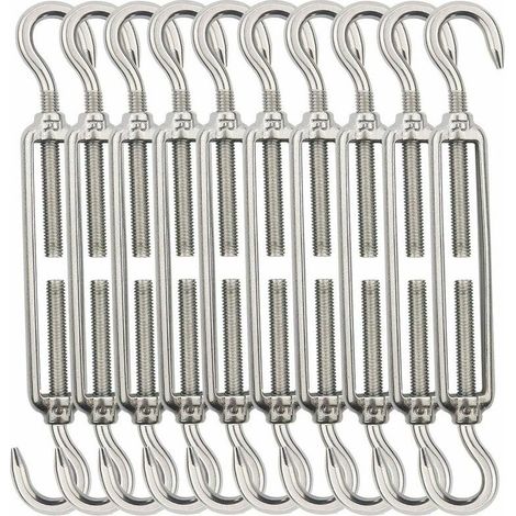 Extracteur de fil, extracteur M5, extracteur de crochet, extracteur en acier inoxydable 304 pour corde à linge, suspension, extracteur de garde-corps - 10 pièces (1/5)