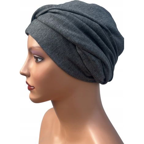 Turbante elegante para mujer Tekla, sombrero de basalto hecho de jersey de viscosa (1/5)